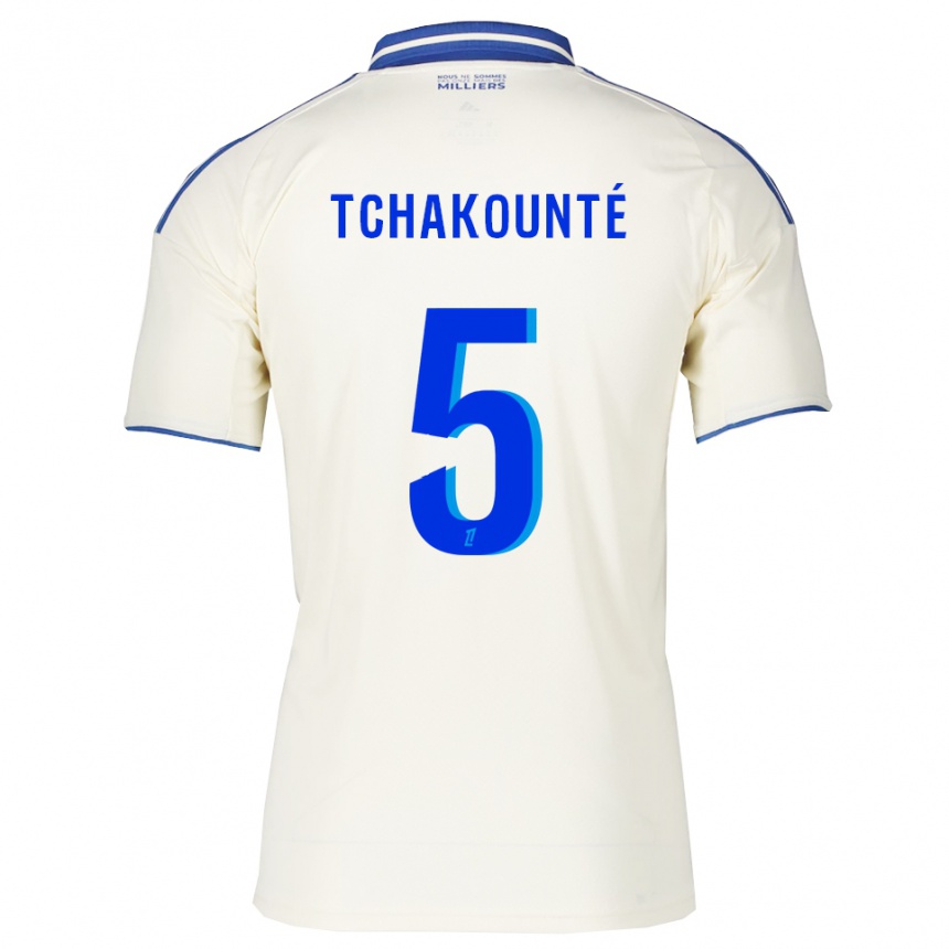 ילדים כדורגל Anaëlle Tchakounté #5 שמפניה כחול הרחק ג'רזי 2025/26