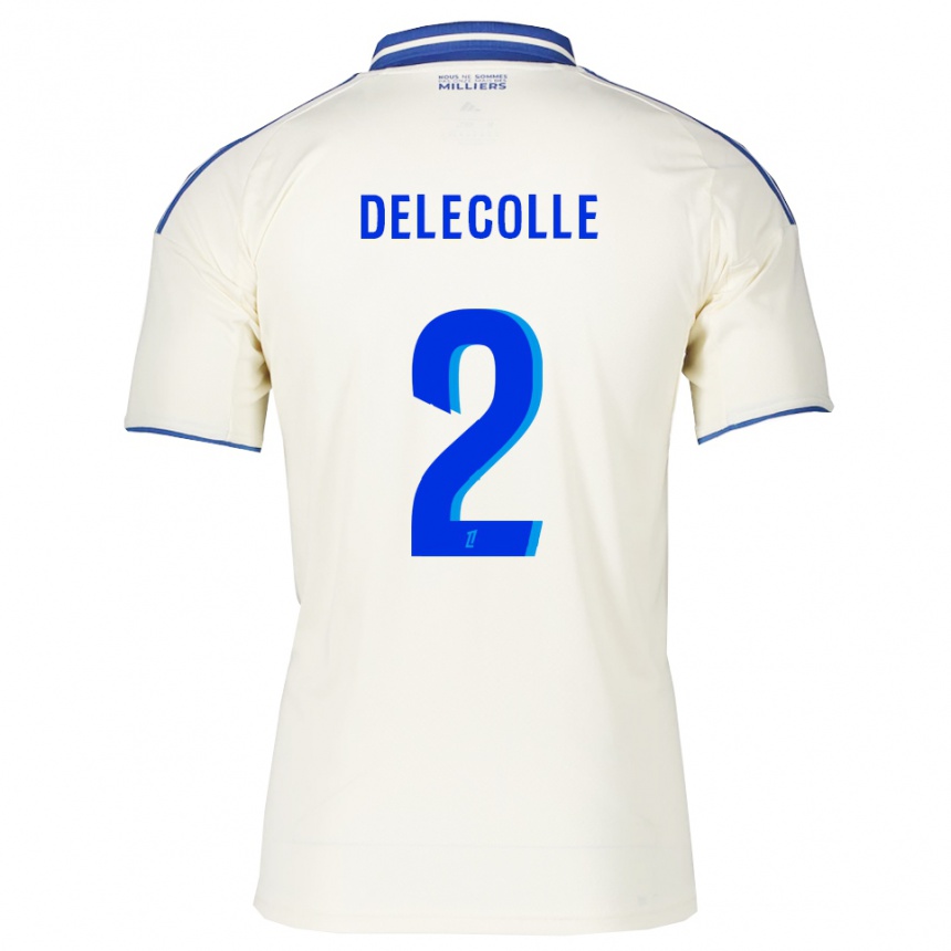 ילדים כדורגל Timéo Delecolle #2 שמפניה כחול הרחק ג'רזי 2025/26
