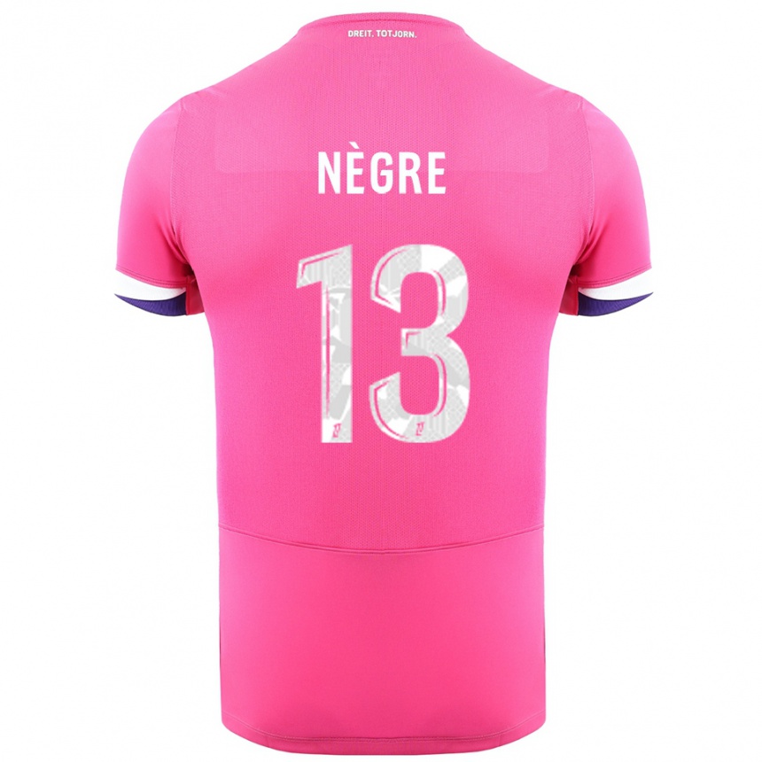 ילדים כדורגל Thibo Nègre #13 ורוד לבן הרחק ג'רזי 2025/26