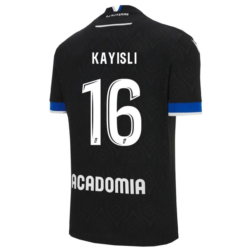 ילדים כדורגל Mehmet Kayisli #16 שחור לבן הרחק ג'רזי 2025/26