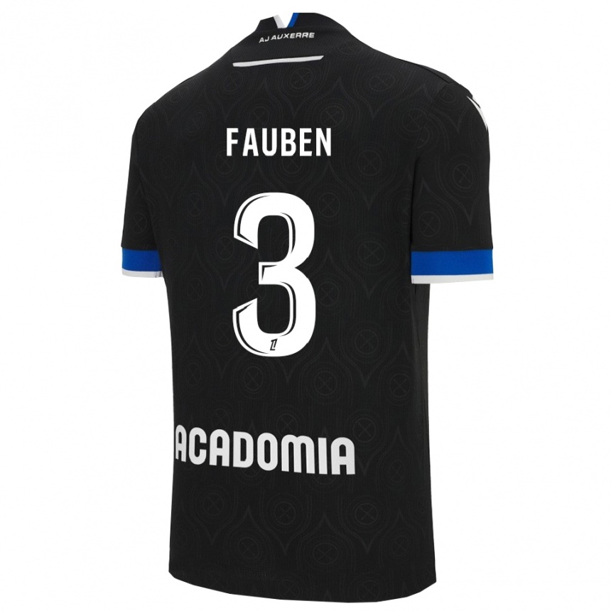 ילדים כדורגל Marc-Allan Fauben #3 שחור לבן הרחק ג'רזי 2025/26
