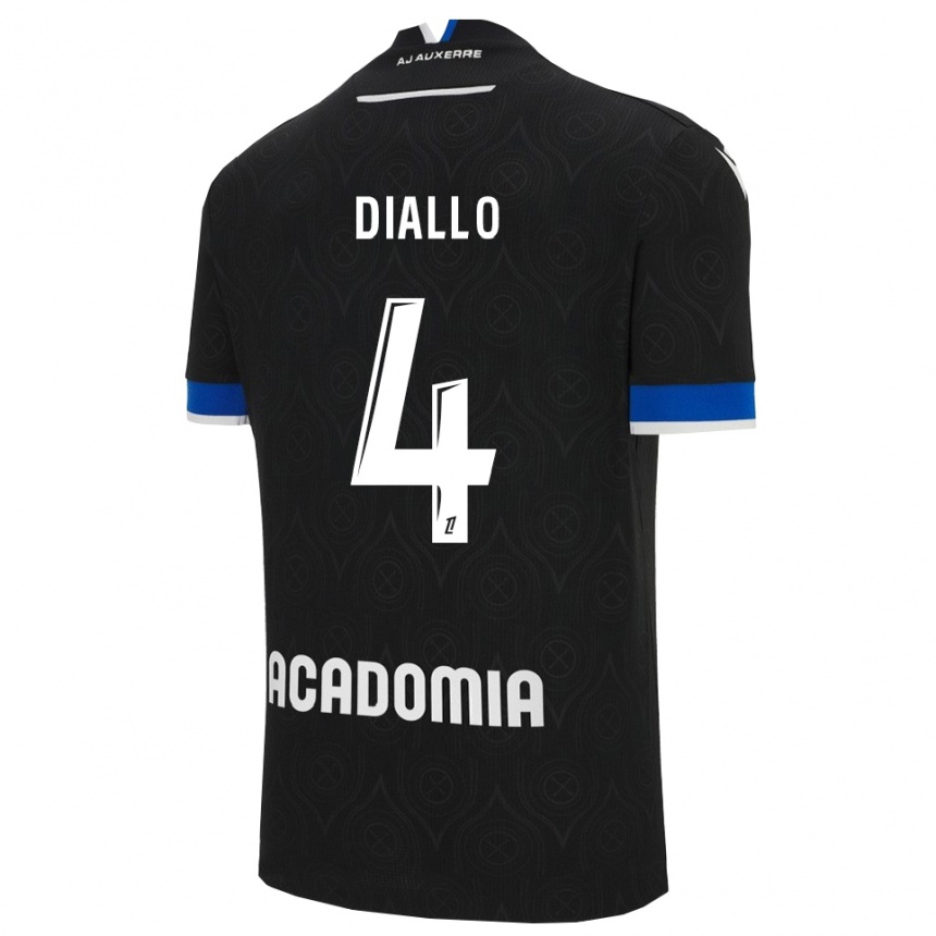 ילדים כדורגל Ibrahim Diallo #4 שחור לבן הרחק ג'רזי 2025/26
