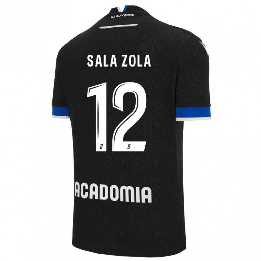 ילדים כדורגל Benaja Sala Zola #12 שחור לבן הרחק ג'רזי 2025/26