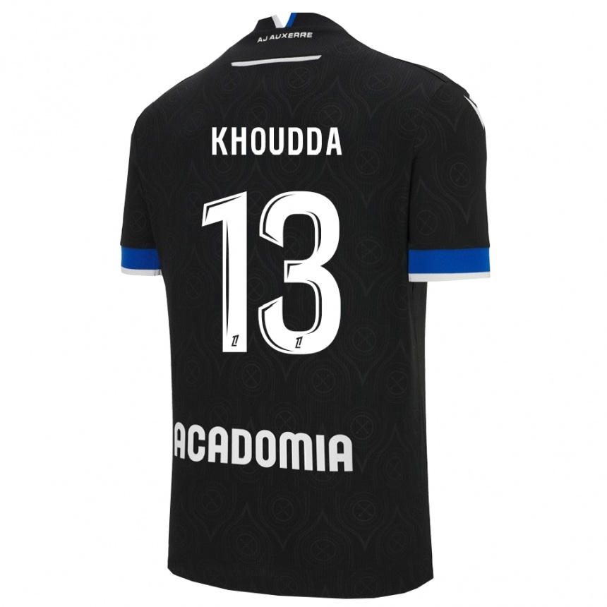 ילדים כדורגל Youssef Khoudda #13 שחור לבן הרחק ג'רזי 2025/26