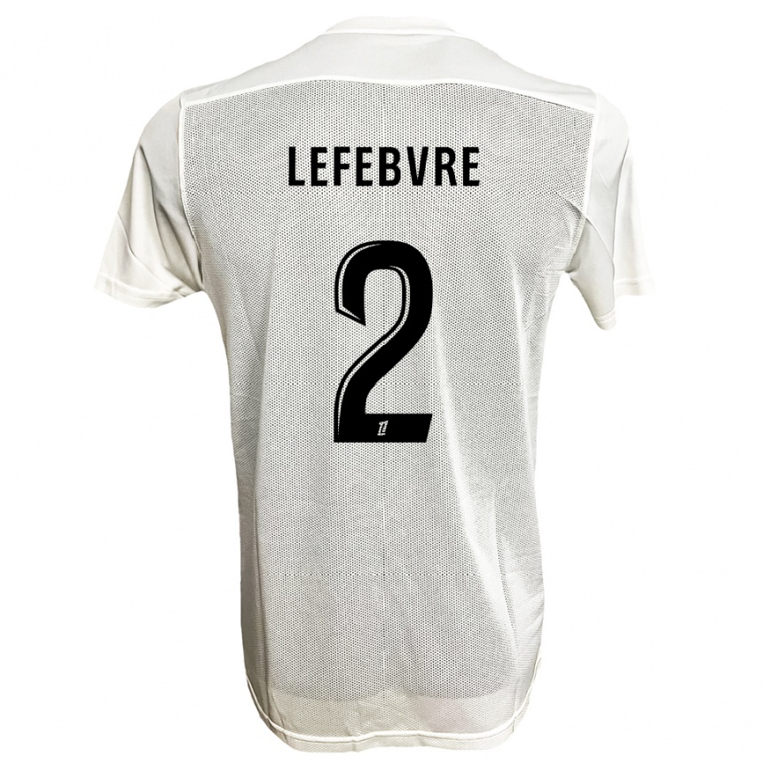 ילדים כדורגל Théo Lefebvre #2 שחור לבן הרחק ג'רזי 2025/26