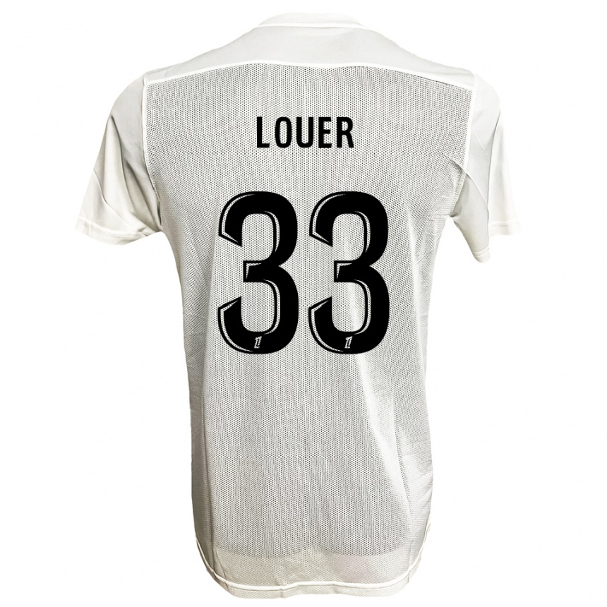 ילדים כדורגל Marius Louër #33 שחור לבן הרחק ג'רזי 2025/26
