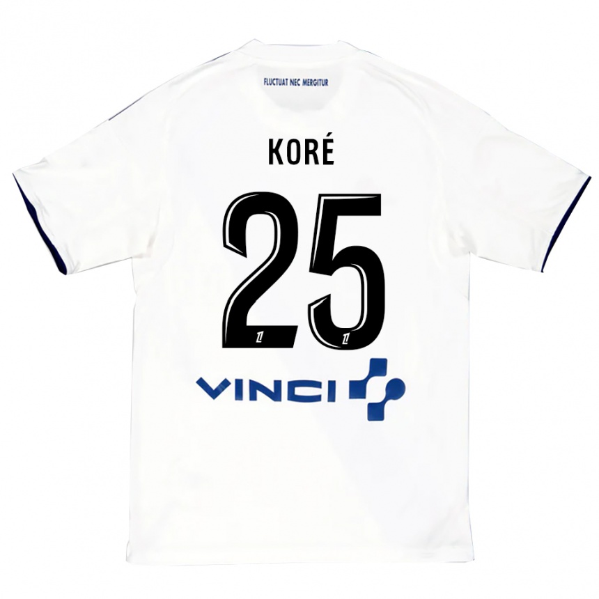 ילדים כדורגל יואן קורה #25 לבן כחול הרחק ג'רזי 2025/26