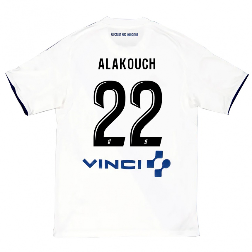 ילדים כדורגל סופיאן אלקוש #22 לבן כחול הרחק ג'רזי 2025/26