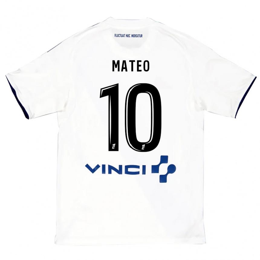 ילדים כדורגל קלרה מתאו #10 לבן כחול הרחק ג'רזי 2025/26