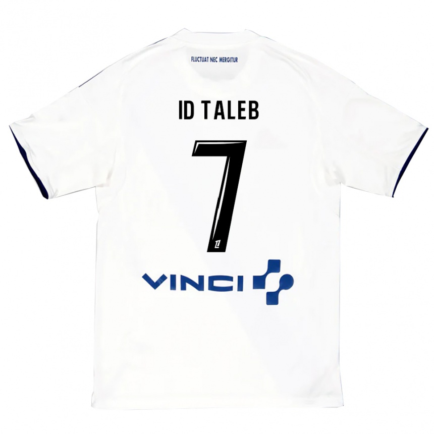 ילדים כדורגל Samy Id Taleb #7 לבן כחול הרחק ג'רזי 2025/26