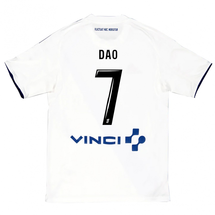 ילדים כדורגל Mohamed Dao #7 לבן כחול הרחק ג'רזי 2025/26