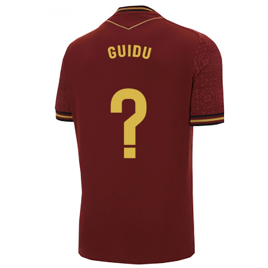 ילדים כדורגל Massi Guidu #0 בורדו זהב הרחק ג'רזי 2025/26