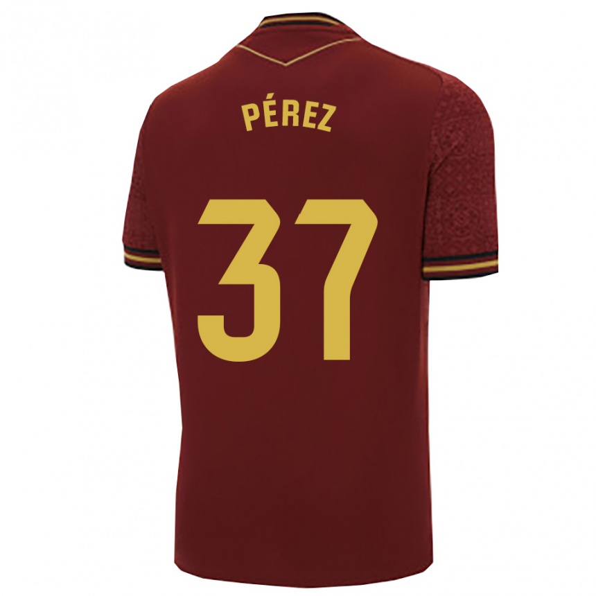 ילדים כדורגל David Pérez #37 בורדו זהב הרחק ג'רזי 2025/26