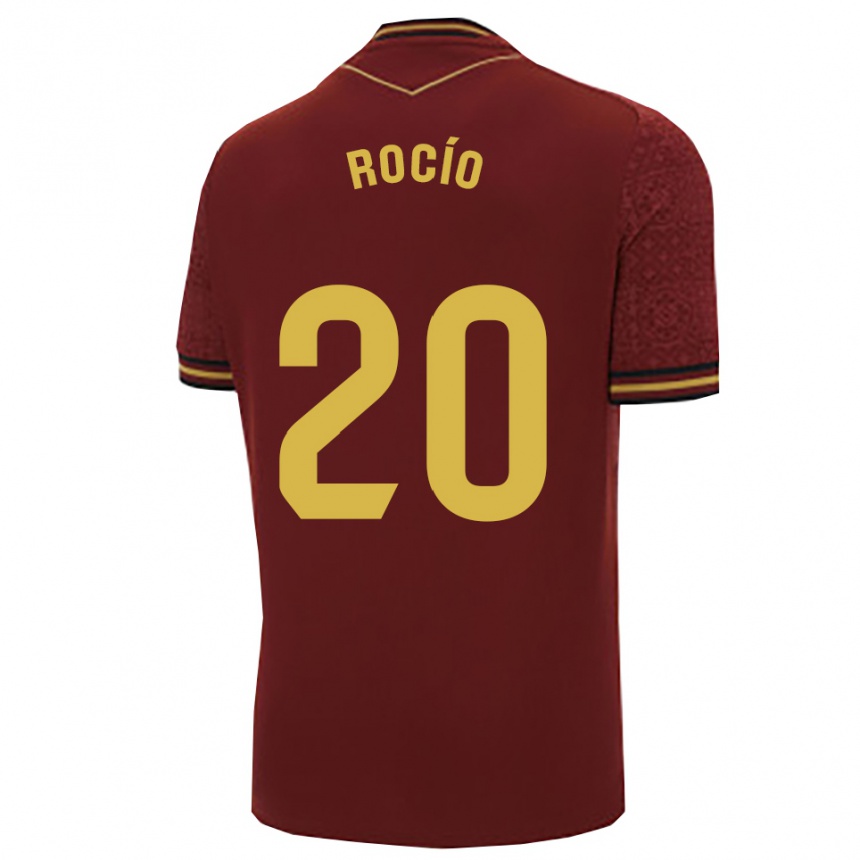 ילדים כדורגל Rocío Guerrero Macías #20 בורדו זהב הרחק ג'רזי 2025/26