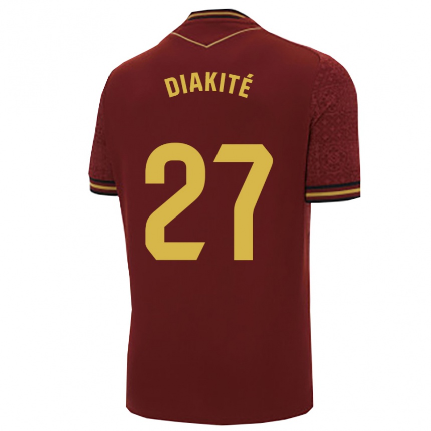 ילדים כדורגל Moussa Diakité #27 בורדו זהב הרחק ג'רזי 2025/26