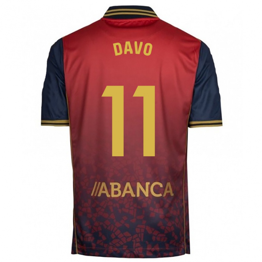 ילדים כדורגל Davo #11 אדום נייבי הרחק ג'רזי 2025/26