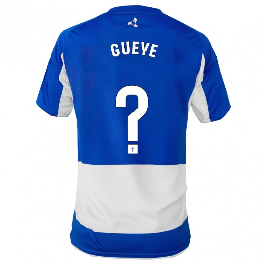 ילדים כדורגל David Gueye #0 כחול לבן הרחק ג'רזי 2025/26