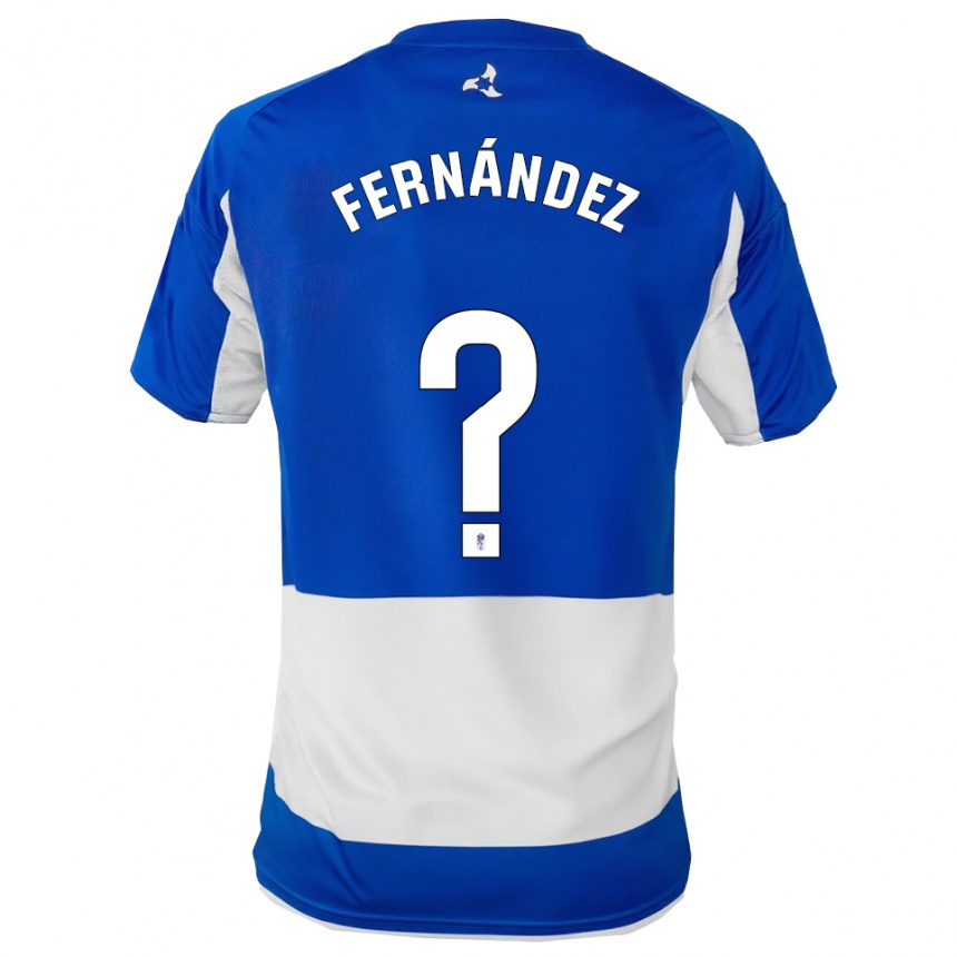 ילדים כדורגל Iker Fernández #0 כחול לבן הרחק ג'רזי 2025/26
