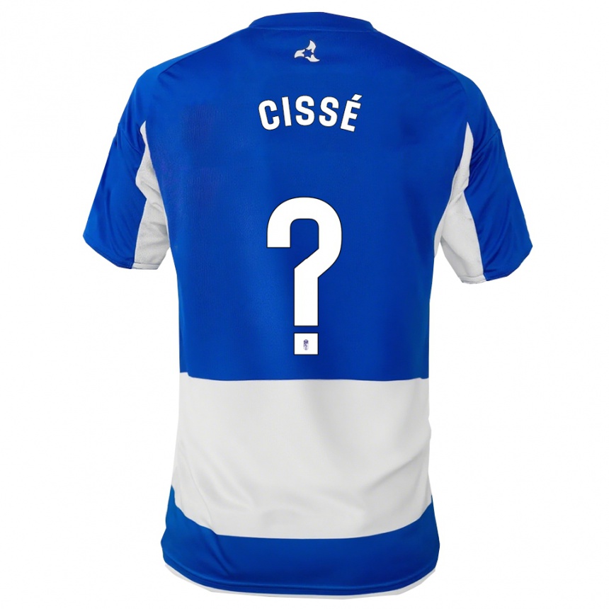ילדים כדורגל Fafanding Cissé #0 כחול לבן הרחק ג'רזי 2025/26