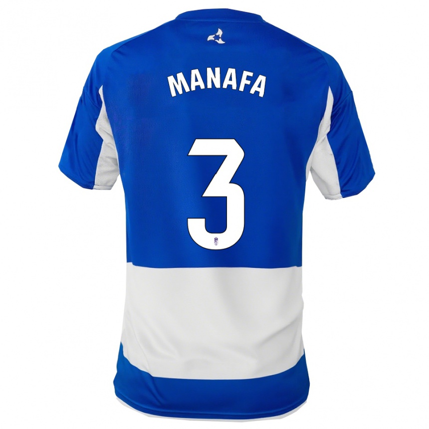 ילדים כדורגל ווילסון מנאפה #3 כחול לבן הרחק ג'רזי 2025/26