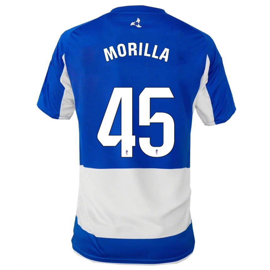 ילדים כדורגל David Morilla #45 כחול לבן הרחק ג'רזי 2025/26
