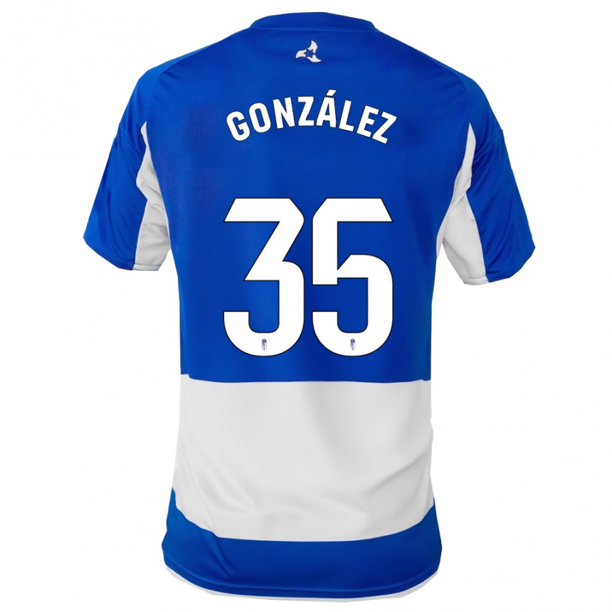 ילדים כדורגל Isra González #35 כחול לבן הרחק ג'רזי 2025/26