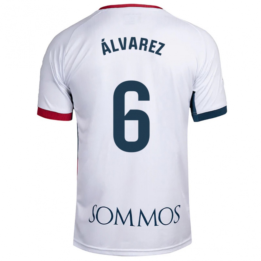 ילדים כדורגל Jesús Álvarez #6 לבן אדום הרחק ג'רזי 2025/26