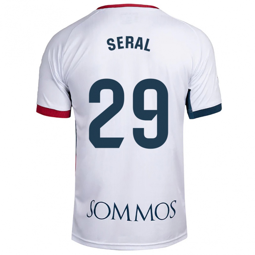 ילדים כדורגל Abel Seral #29 לבן אדום הרחק ג'רזי 2025/26
