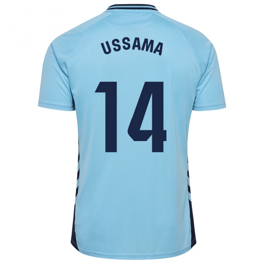 ילדים כדורגל Ussama #14 תכלת הרחק ג'רזי 2025/26