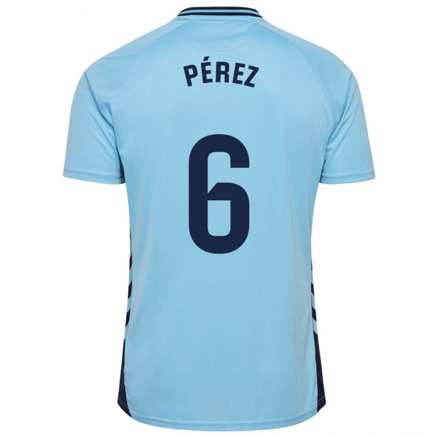 ילדים כדורגל Yoni Pérez #6 תכלת הרחק ג'רזי 2025/26