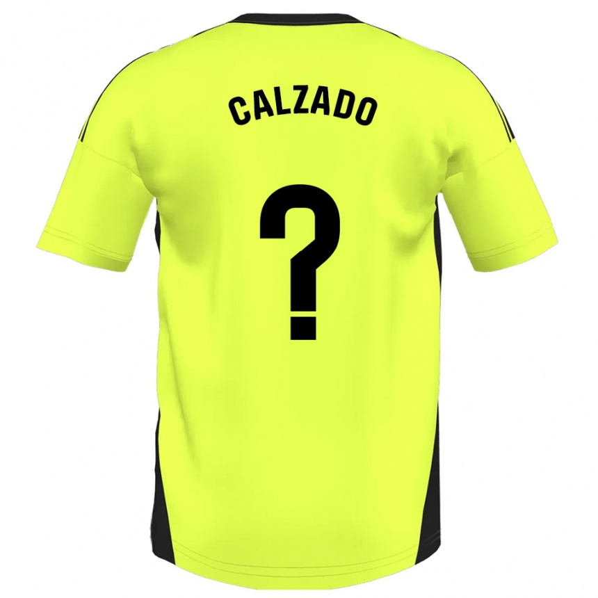ילדים כדורגל Joaquín Calzado #0 צהוב פלואורסצנטי הרחק ג'רזי 2025/26
