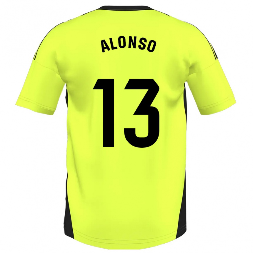 ילדים כדורגל Maikel Alonso #13 צהוב פלואורסצנטי הרחק ג'רזי 2025/26