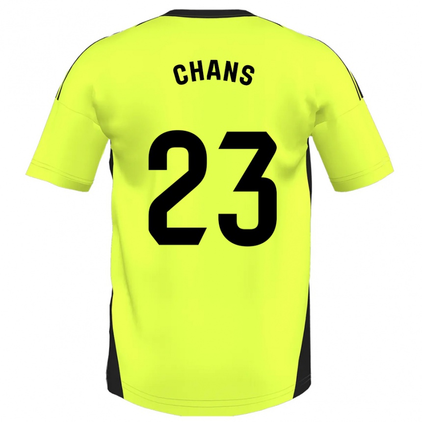 ילדים כדורגל Ángel Chans #23 צהוב פלואורסצנטי הרחק ג'רזי 2025/26