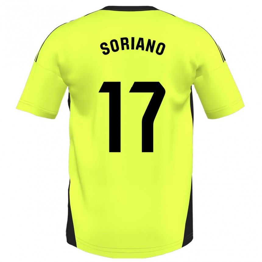 ילדים כדורגל Adrián Soriano #17 צהוב פלואורסצנטי הרחק ג'רזי 2025/26