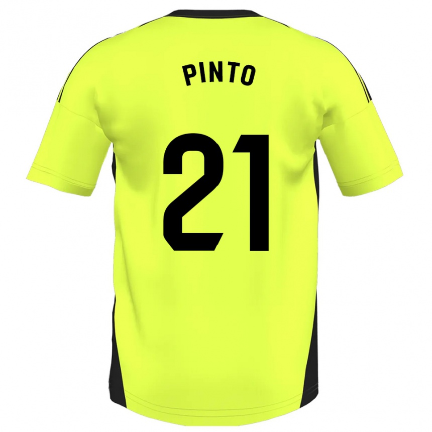 ילדים כדורגל Yidne Pinto #21 צהוב פלואורסצנטי הרחק ג'רזי 2025/26