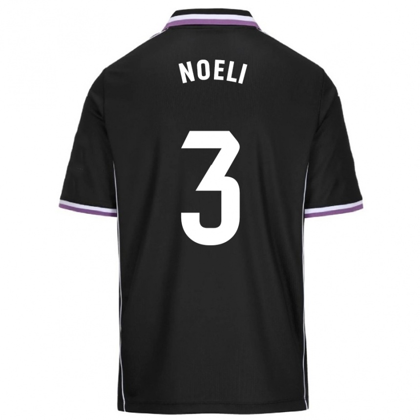 ילדים כדורגל Noelia Díez González #3 סגול שחור הרחק ג'רזי 2025/26