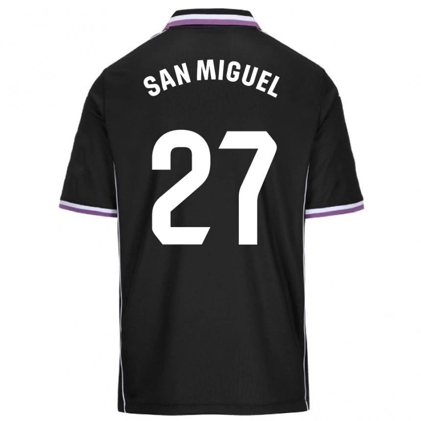 ילדים כדורגל Yago San Miguel #27 סגול שחור הרחק ג'רזי 2025/26