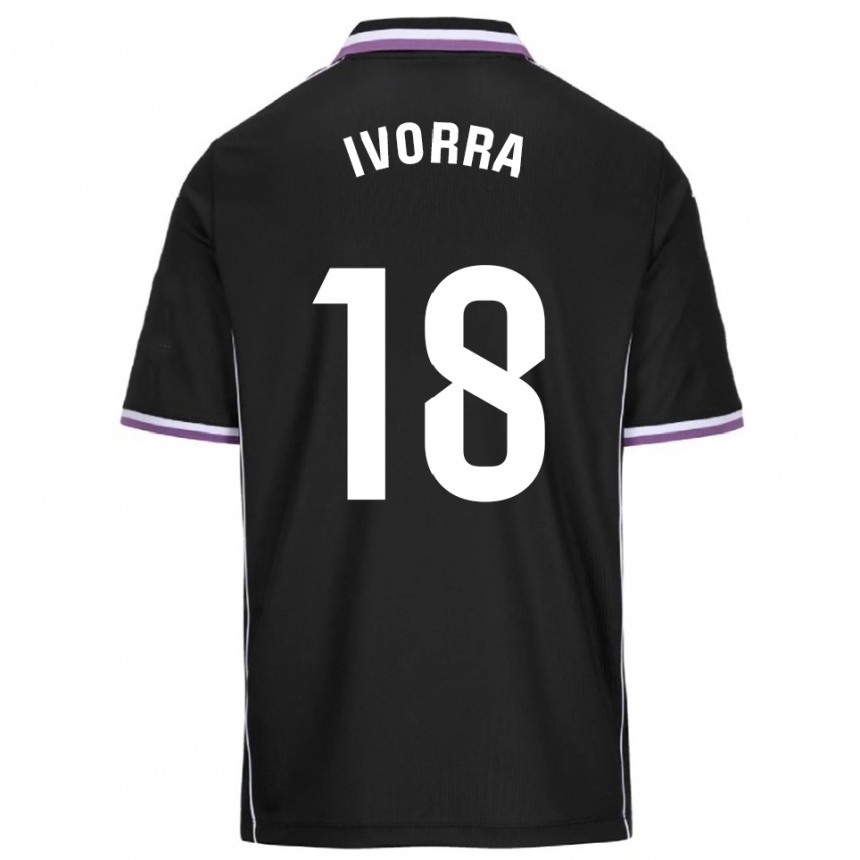 ילדים כדורגל Iker Ivorra #18 סגול שחור הרחק ג'רזי 2025/26