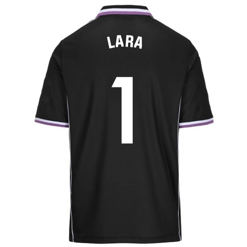 ילדים כדורגל Lara Lara De Las Heras Coello #1 סגול שחור הרחק ג'רזי 2025/26