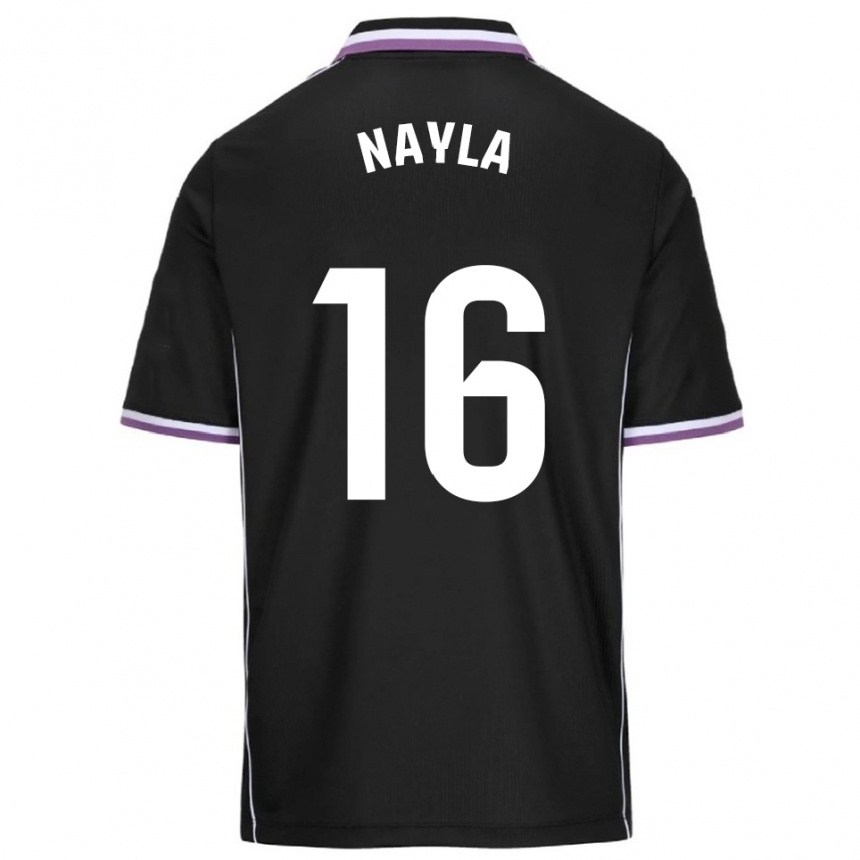 ילדים כדורגל Nayla Manrique Pajares #16 סגול שחור הרחק ג'רזי 2025/26