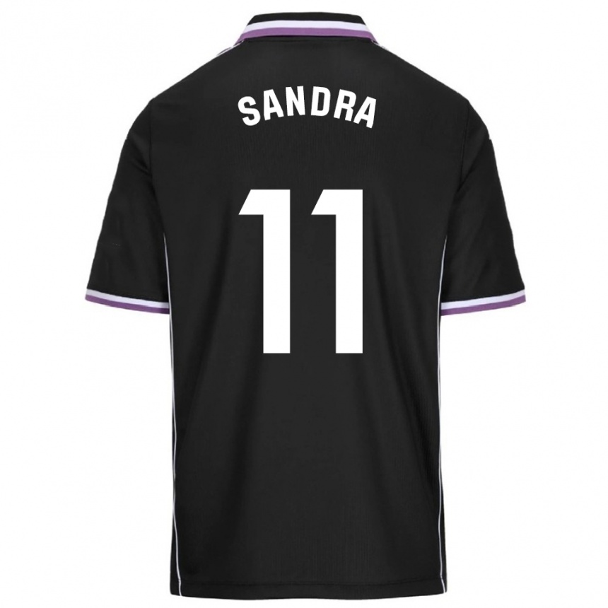 ילדים כדורגל Sandra Luengo González #11 סגול שחור הרחק ג'רזי 2025/26