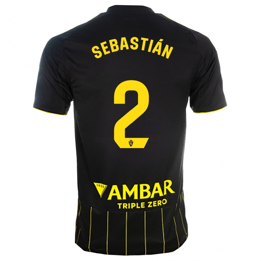 ילדים כדורגל Juan Sebastián #2 שחור צהוב הרחק ג'רזי 2025/26