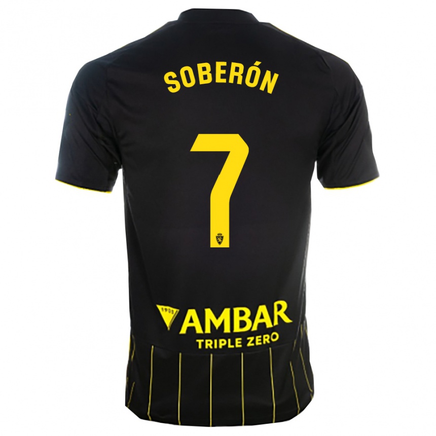 ילדים כדורגל Mario Soberón #7 שחור צהוב הרחק ג'רזי 2025/26