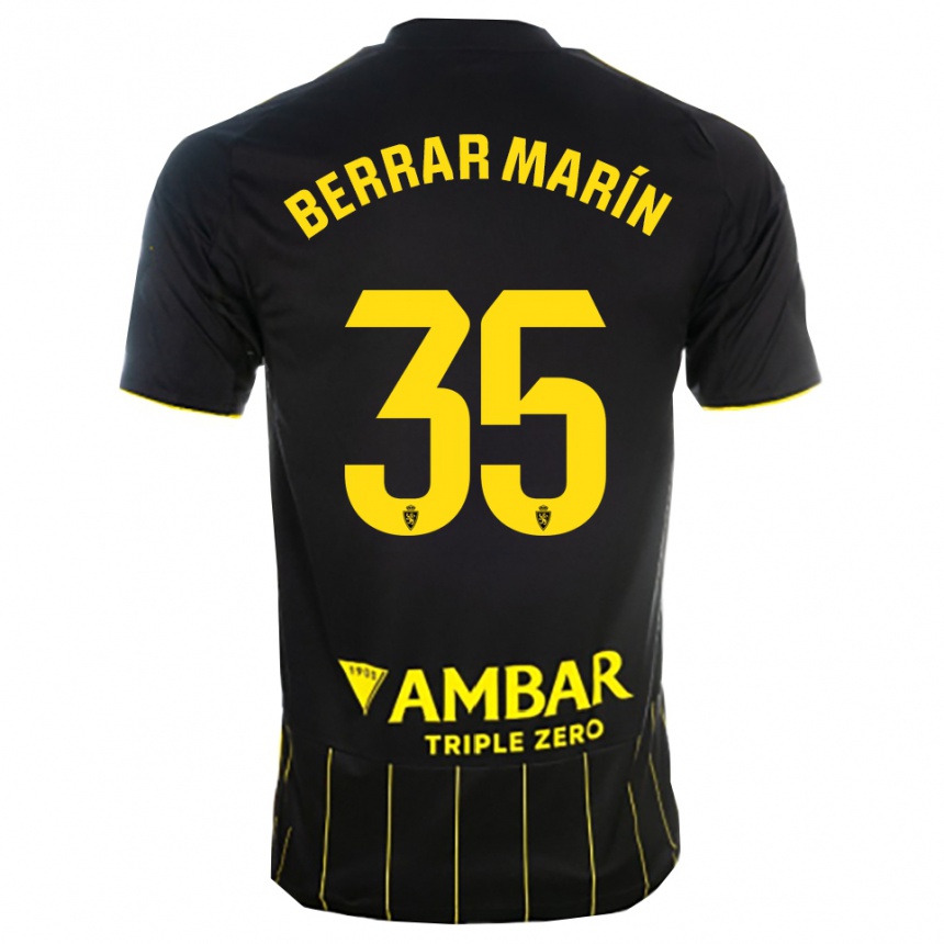 ילדים כדורגל Sergio Berrar Marín #35 שחור צהוב הרחק ג'רזי 2025/26