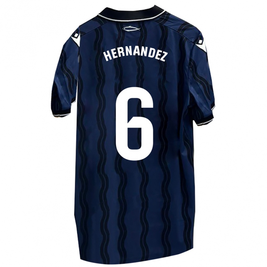 ילדים כדורגל Carlos Hernández #6 כחול כהה שחור הרחק ג'רזי 2025/26