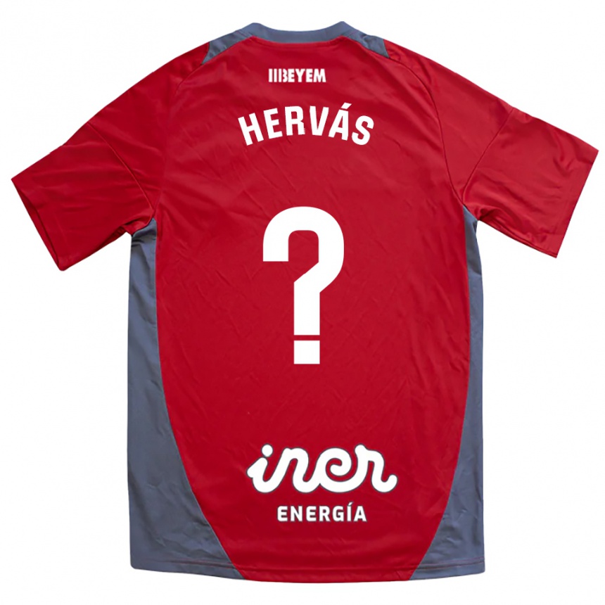 ילדים כדורגל Mario Hervás #0 אדום אפור הרחק ג'רזי 2025/26