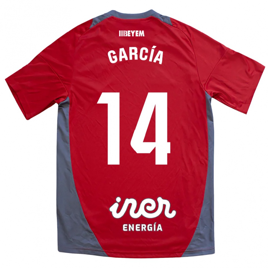 ילדים כדורגל Jon García #14 אדום אפור הרחק ג'רזי 2025/26