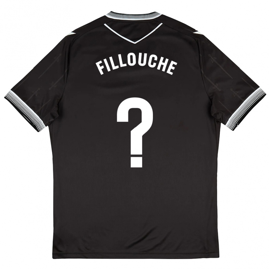 ילדים כדורגל Salvador Fillouche #0 שחור לבן הרחק ג'רזי 2025/26