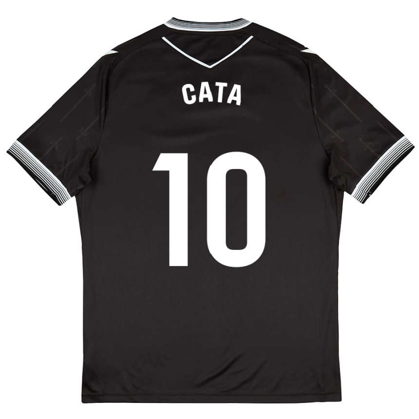 ילדים כדורגל Catalina Roselló #10 שחור לבן הרחק ג'רזי 2025/26