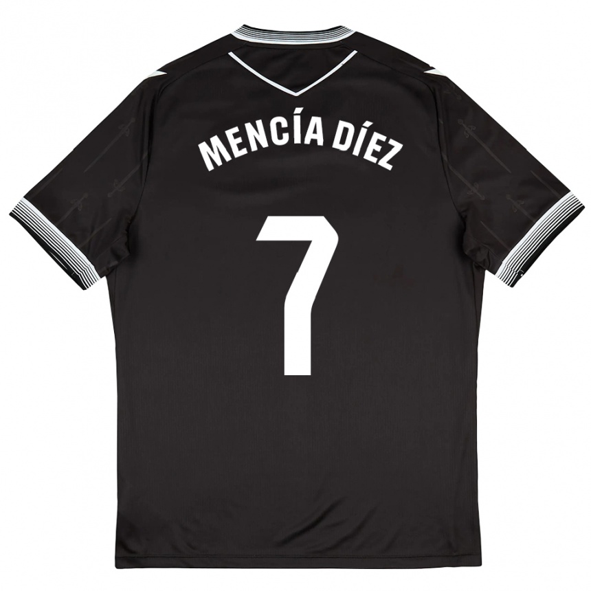ילדים כדורגל Mencía Díez #7 שחור לבן הרחק ג'רזי 2025/26